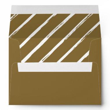 Stylish Diagonal Lines Pattern Wedding Invitations Envelope