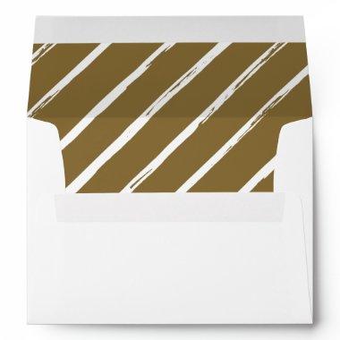 Stylish Diagonal Lines Pattern Wedding Invitations Envelope