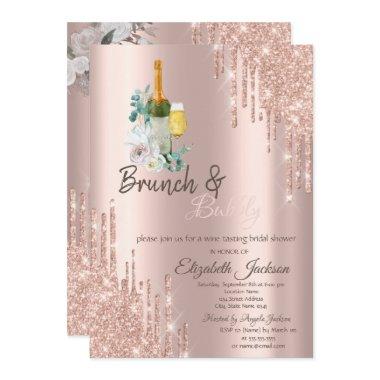 Stylish Drips Brunch & Bubbly Bridal Shower Invit Invitations