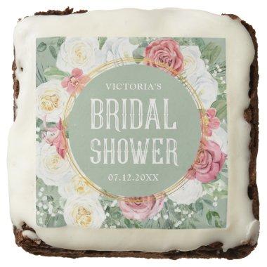 Stylish Floral Boho Bridal Shower Favor Brownie