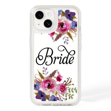 Stylish Floral Bride Script iPhone 14 Case