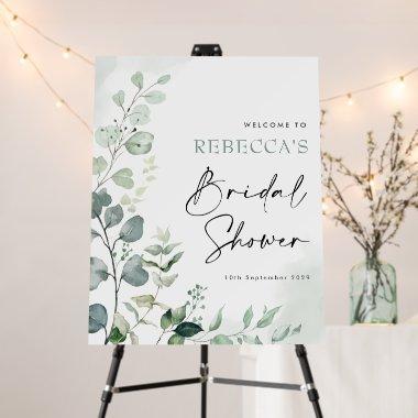 Stylish Greenery Eucalyptus Bridal Shower Welcome Foam Board