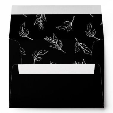 Stylish Leaves Pattern Wedding  Envelope
