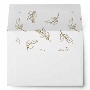 Stylish Leaves Pattern Wedding  Envelope