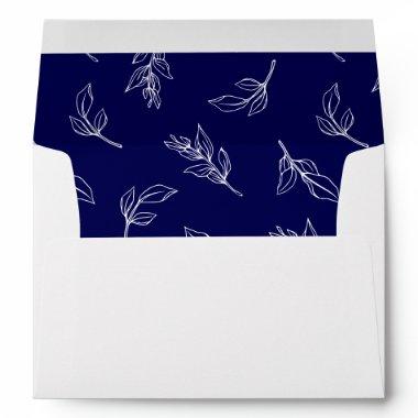 Stylish Leaves Pattern Wedding  Envelope