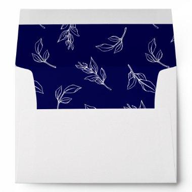 Stylish Leaves Pattern Wedding Invitations Envelope