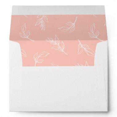 Stylish Leaves Pattern Wedding Invitations Envelope
