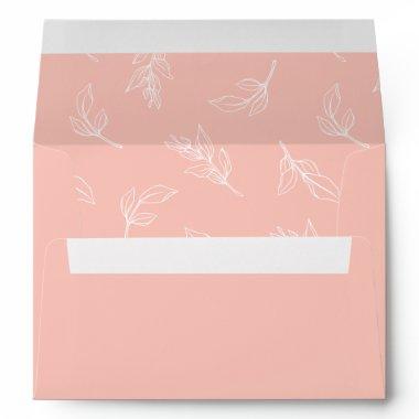 Stylish Leaves Pattern Wedding  Envelope