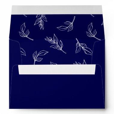 Stylish Leaves Pattern Wedding Invitations Envelope