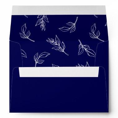 Stylish Leaves Pattern Wedding  Envelope