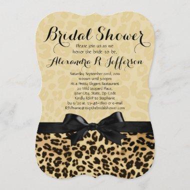 Stylish Leopard Print Bridal Shower Invitations