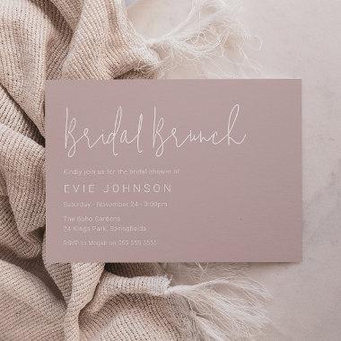 Stylish Minimalist Blush Bridal Shower Brunch Invitations