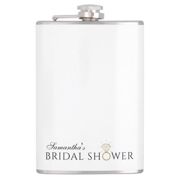 Stylish Minimalist White Bridal Shower Hip Flask