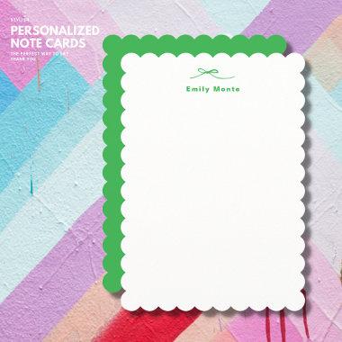 Stylish Personalized Green Note Invitations with Bow