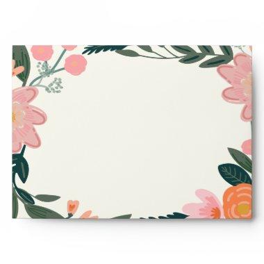 Stylish Pink Garden Floral Custom Bridal Shower Envelope