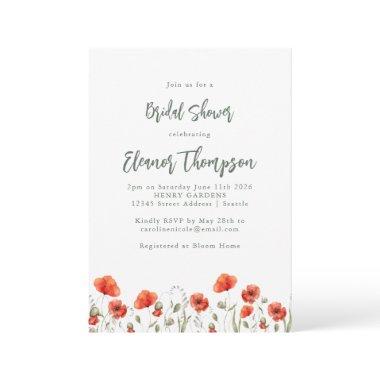 Stylish Red Poppy Garden Floral
