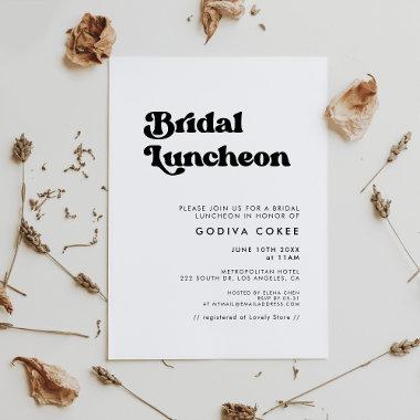 Stylish retro black & white Bridal luncheon Invitations