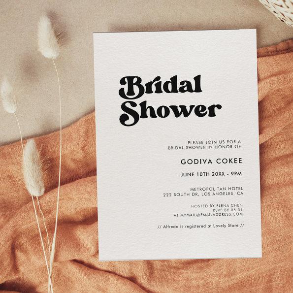 Stylish retro black & white Bridal shower Invitations