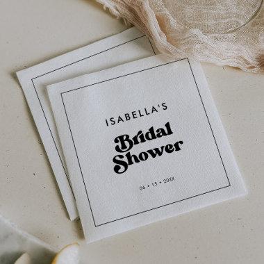 Stylish retro black & white Bridal Shower Napkins