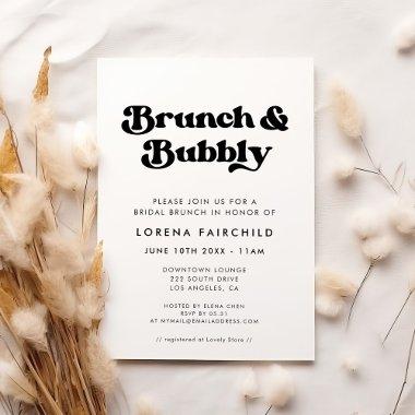 Stylish Retro Black & White Brunch and Bubbly