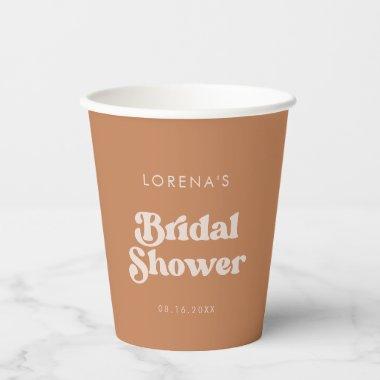 Stylish retro Brown sugar Bridal Shower Paper Cups