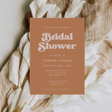 Stylish retro Brown sugar Photo bridal shower Invitations
