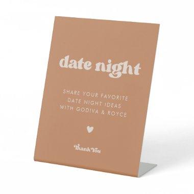 Stylish retro Brown sugar Wedding Date night ideas Pedestal Sign