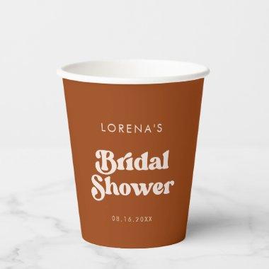 Stylish retro Burnt Orange  Paper Cups