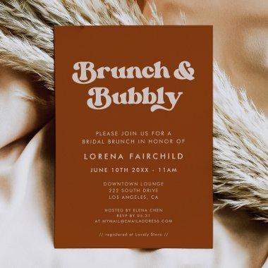 Stylish Retro Burnt Orange Brunch and Bubbly