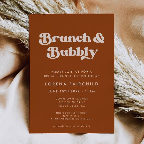 Stylish Retro Burnt Orange Brunch and Bubbly