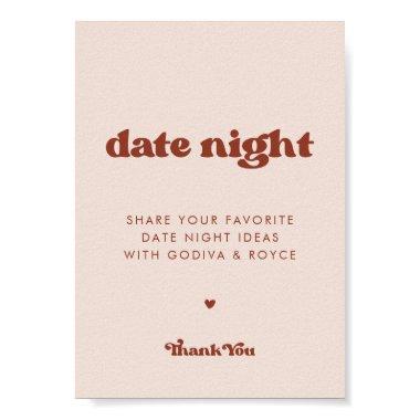 Stylish retro Peach Pink Date night ideas sign