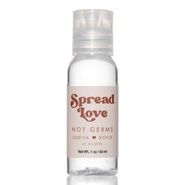 Stylish retro peach pink Spread love not germs Hand Sanitizer