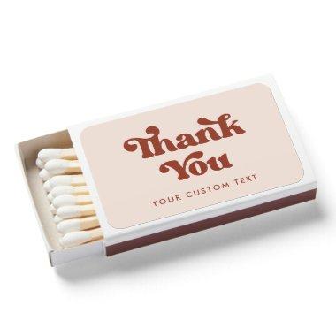 Stylish retro peach pink Thank you Matchboxes