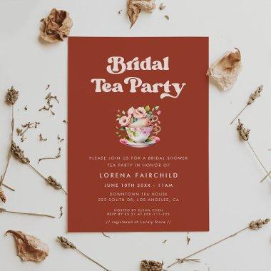 Stylish retro Terracotta Bridal Tea
