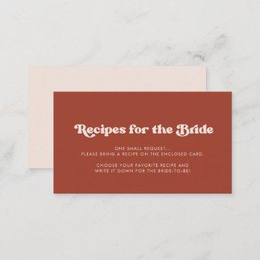Stylish retro Terracotta Recipe request Invitations