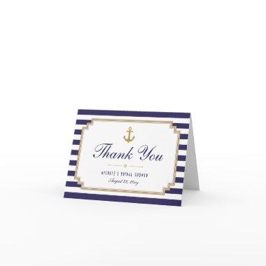Stylish Striped Nautical Thank You Note