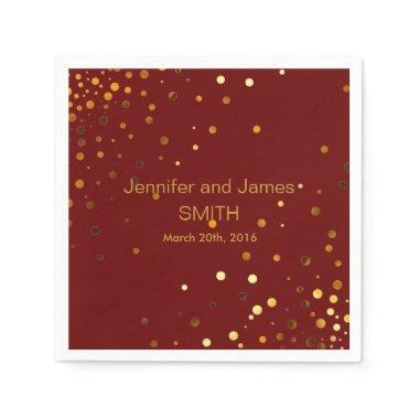 Stylish Wedding Table mini confetti gold Brown Paper Napkins