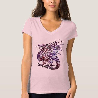 Stylized Dragon Pink and Purple Tye Dye Universe T-Shirt