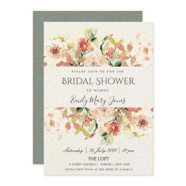SUBTLE PEACH PINK WATERCOLOR FLORAL