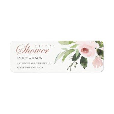SUBTLE SOFT BLUSH PINK ROSE  ADDRESS LABEL