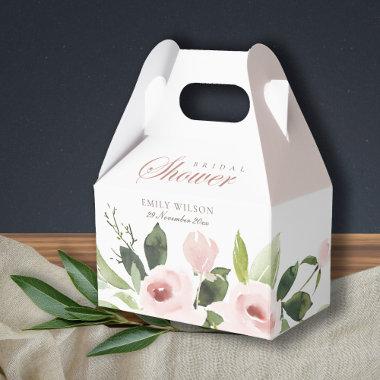 SUBTLE SOFT BLUSH PINK ROSE FLORAL  FAVOR BOXES