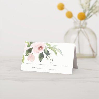 SUBTLE SOFT BLUSH PINK ROSE FLORAL BRIDAL SHOWER PLACE Invitations