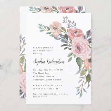 Subtle Watercolor Roses | Bridal Shower Invitations