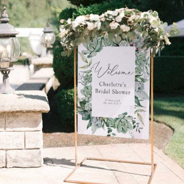Succulent and Eucalyptus Bridal Shower Welcome Foam Board