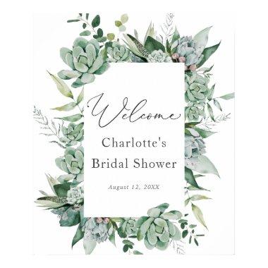 Succulent and Eucalyptus  Welcome Poster