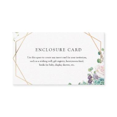 Succulent and Gold Frame Enclosure Invitations