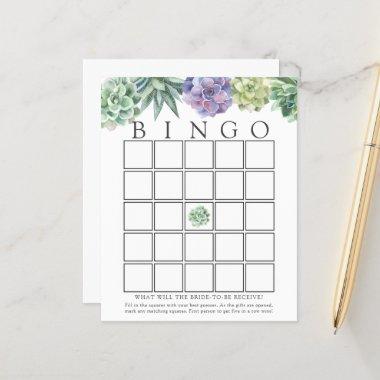 Succulent Bridal Bingo Game Invitations