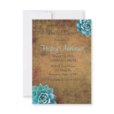 Succulent  Watercolor Rustic Brown
