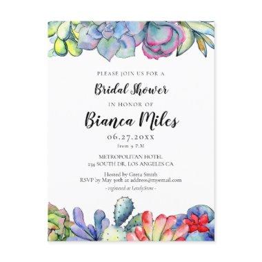 Succulent cactus Bridal shower Invitation PostInvitations