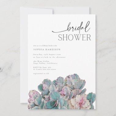 Succulent Desert Minimal Bridal Shower Invitations